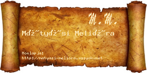 Mátyási Melióra névjegykártya